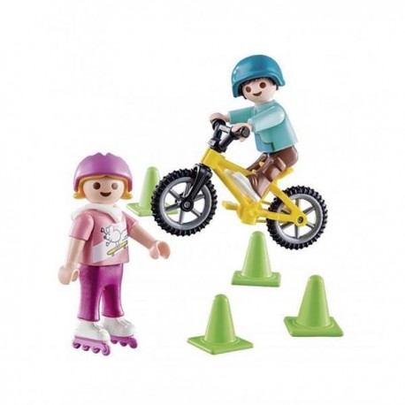 NINOS CON BICI Y PATINES 70061-JuguetesPlaneta-PREMIUM