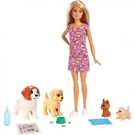 BARBIE GUARDERÍA DE PERRITOS FXH08-JuguetesPlaneta-PREMIUM