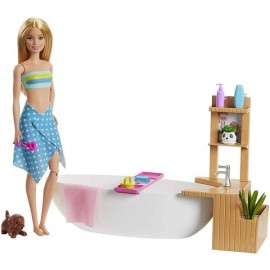 BARBIE BAÑO DE ESPUMA GJN32-JuguetesPlaneta-Barbie