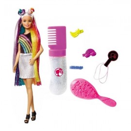 BARBIE PEINADOS DE ARCOIRIS FXN96-JuguetesPlaneta-Barbie